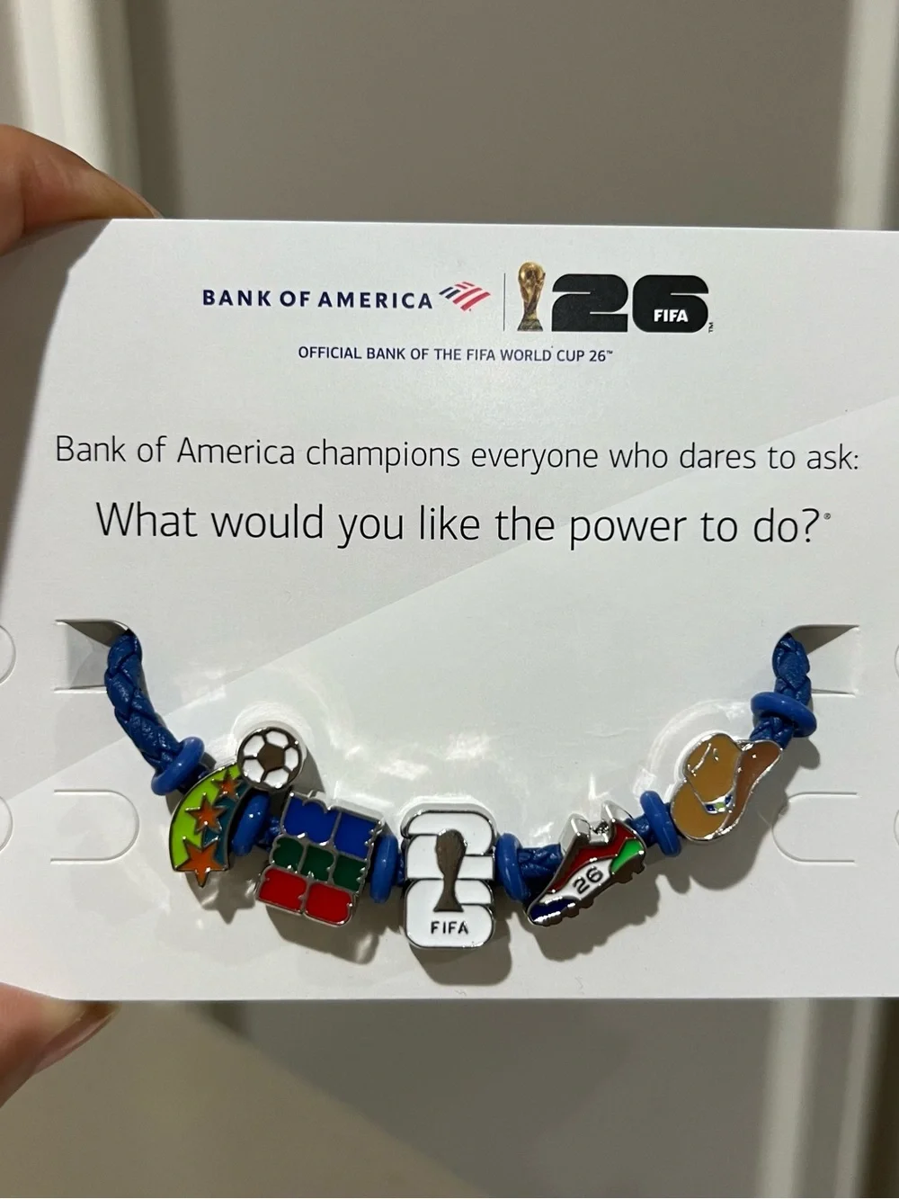 Bank of America FIFA 26 Blue Braided Charm Bracelet